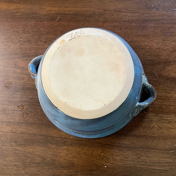 Kent Follette Blue Glazed Pottery Bowl Artist Signed - Picture 3 of 5